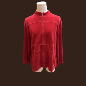 St. John Sport Track Jacket | Red Velvet Studded | Size M | Vintage